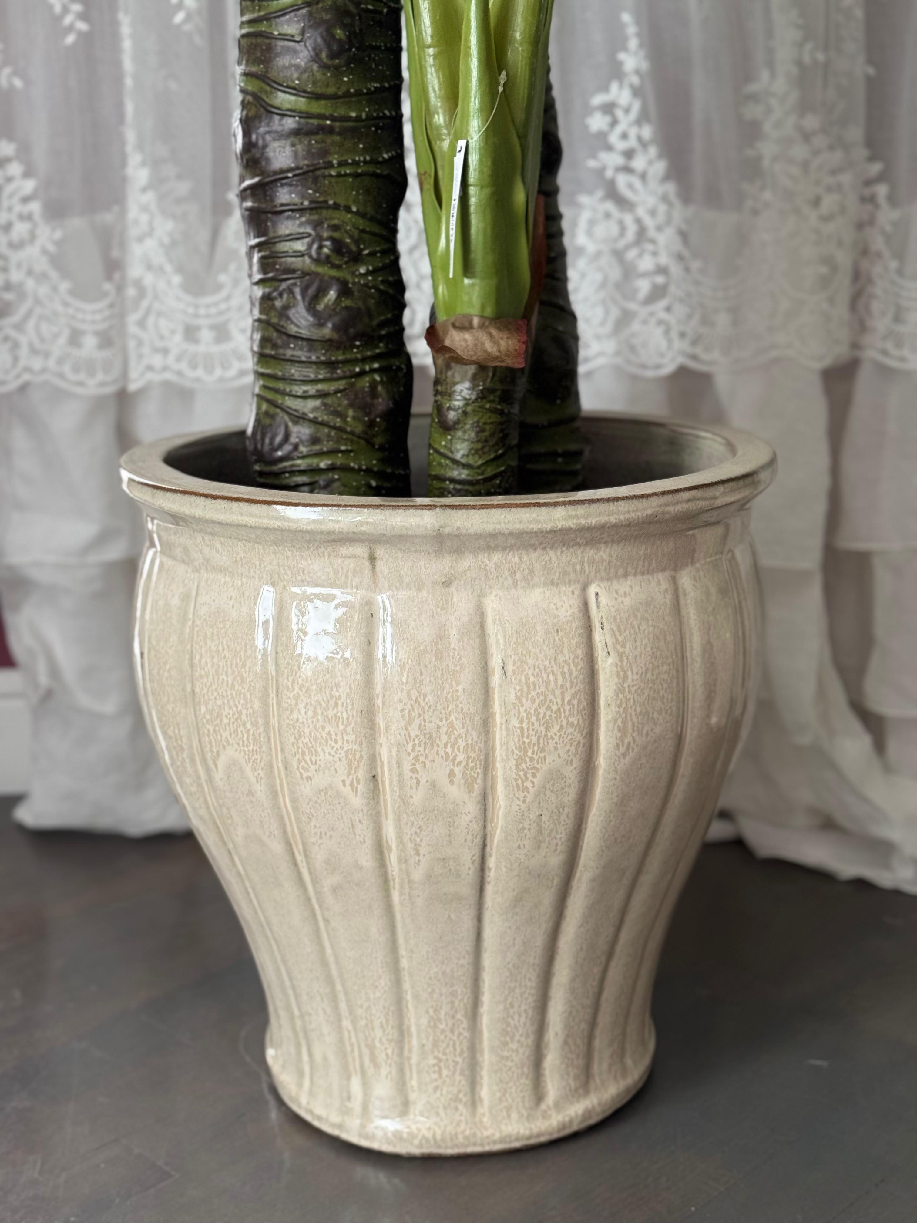 Vaso in ceramica beige - H.50x38 cm - EDG